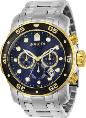 Invicta Men's 80041 Pro Diver Chronograph Blue Dial Stainless Steel Watch