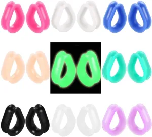IPINK-18Pcs Hollow Silicone Teardrop Ear Piercings Ear Plugs and Tunnels Pircing Gauges Earrings Stretchers Body Jewelry