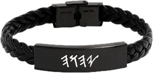 Israelite Yahweh Jewelry - Minimalist Jewish Name of Lord YHWH Leather Bracelet - Paleo Hebrew God Jehovah Blessing Bangle for Men Women