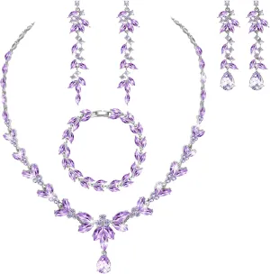 Jewelry Set for Women Wedding Trendy, Bridal Bridesmaid Accessories Necklace Bracelet Earrings