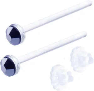 Jewelry Stud Earrings for Women Tempered Glass Hypoallergenic Rhinestone Clear 20G 18G 16G Retainer Body Piercing for First Second Earrings Every Day Use Silicone