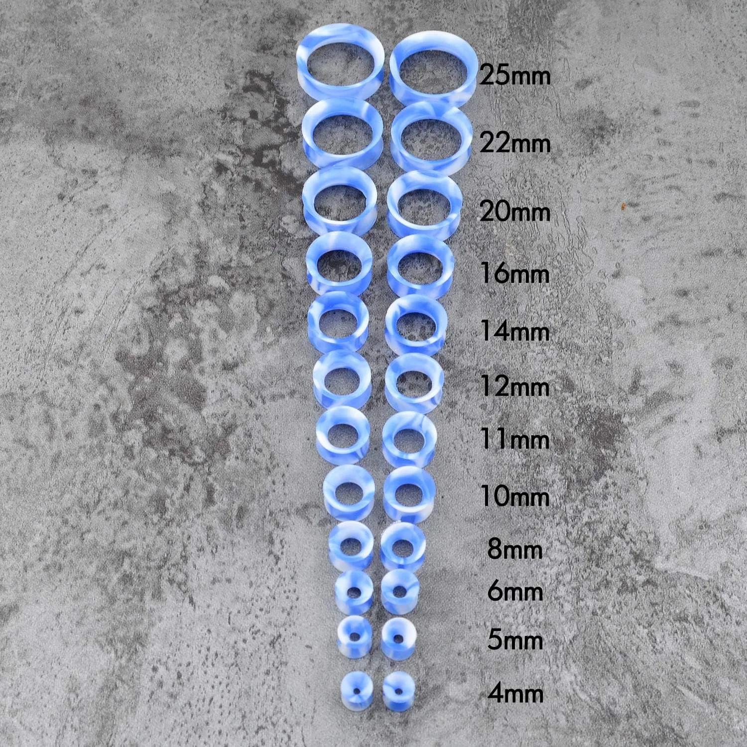 Jewseen 20PCS Soft Silicone Ear Gauges Flesh Tunnels Plugs Stretchers Expander Double Flared Flesh Tunnels Ear Piercing Jewelry