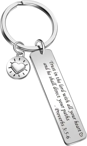 JIUSHUN Daily Reminder Jewelry Inspirational Keychain Bible Verse Keyring Christian Keyring Religious Jewelry