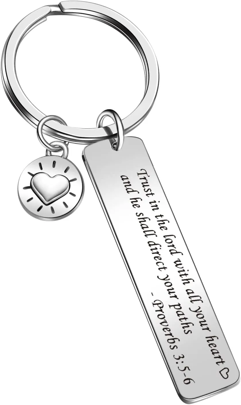 JIUSHUN Daily Reminder Jewelry Inspirational Keychain Bible Verse Keyring Christian Keyring Religious Jewelry