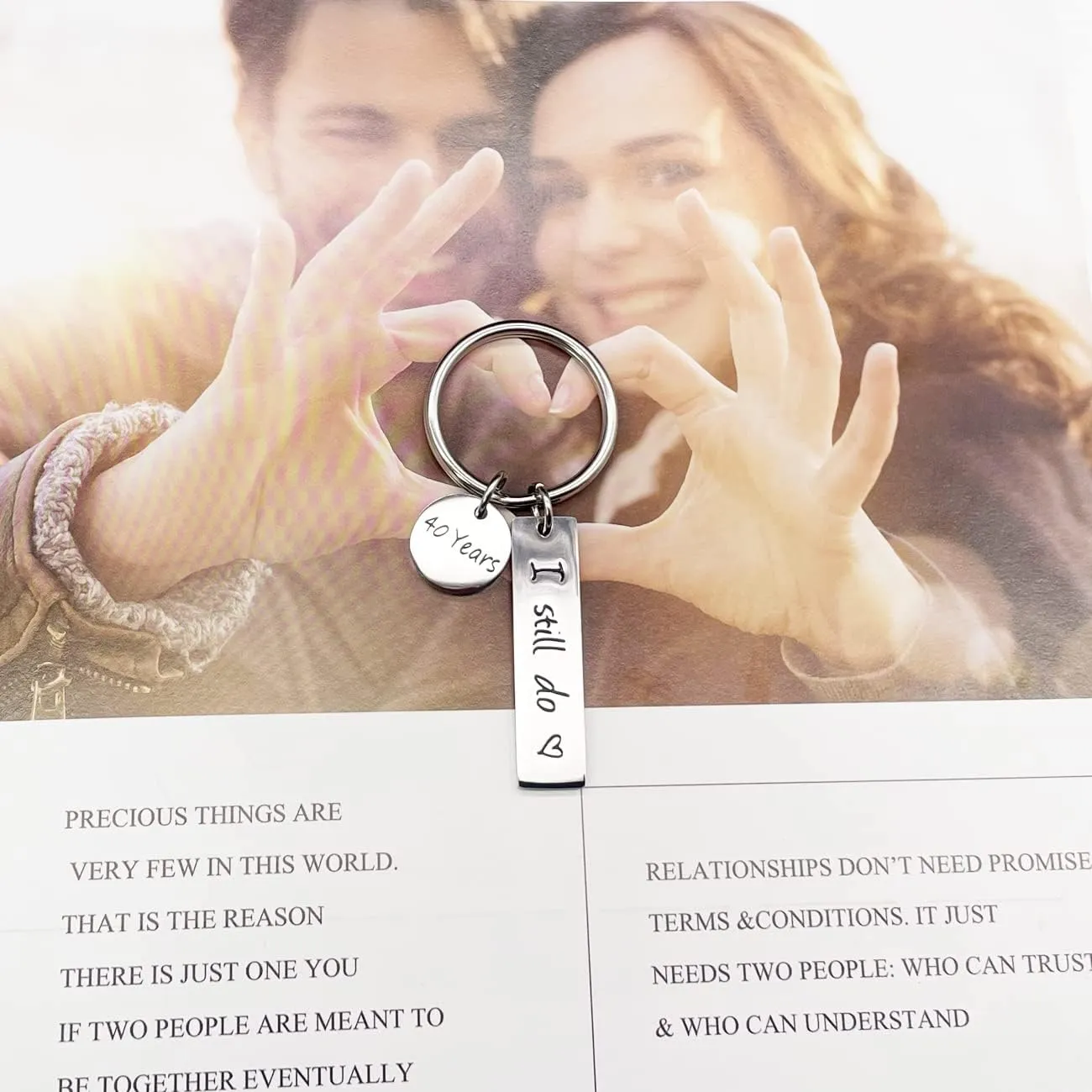 JJTZX I Still Do Keychain 10th 20th 30th 40th 50th Wife Husband Keyring Couples Keychains Wedding Gift