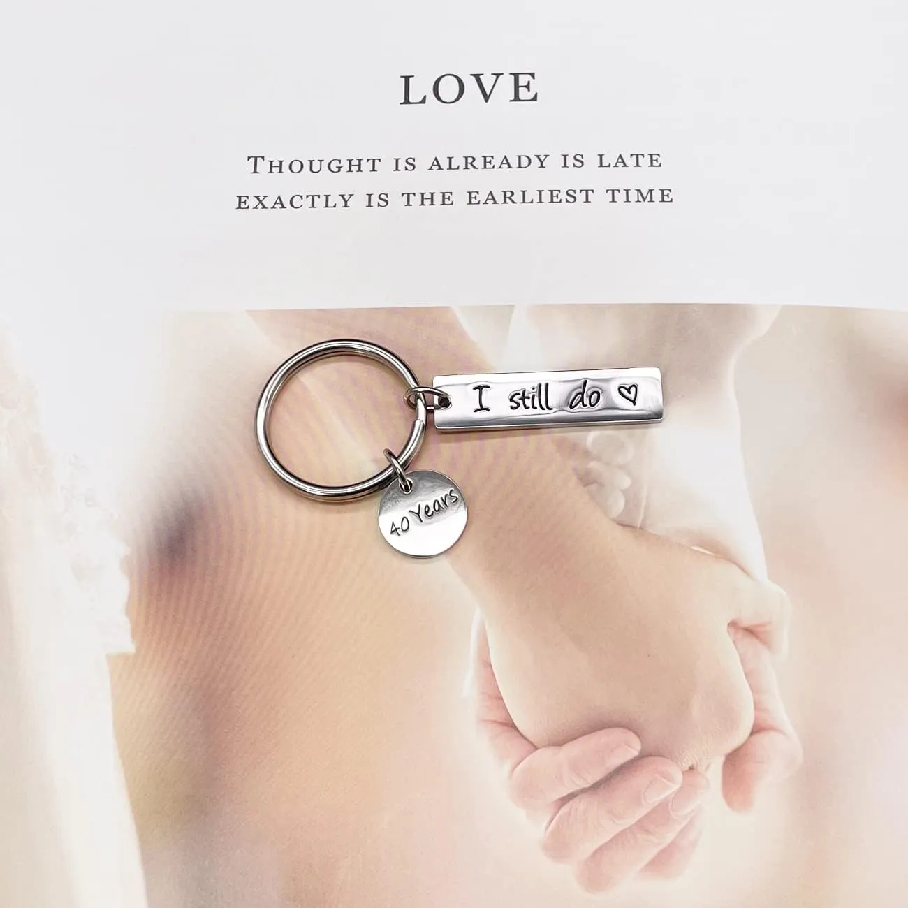 JJTZX I Still Do Keychain 10th 20th 30th 40th 50th Wife Husband Keyring Couples Keychains Wedding Gift