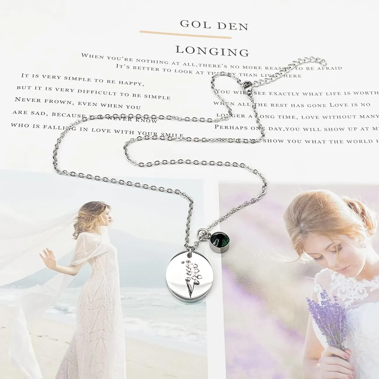 JJTZX Minimalist Floral Necklace - Dainty Birth Flower & Month Flower Necklace - Mom Daughter & Best Friend Gift