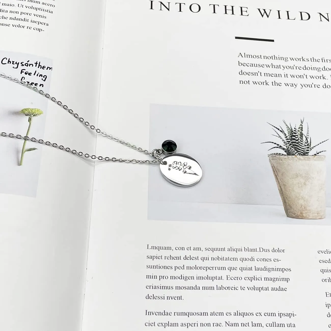 JJTZX Minimalist Floral Necklace - Dainty Birth Flower & Month Flower Necklace - Mom Daughter & Best Friend Gift