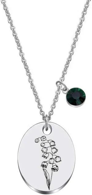 JJTZX Minimalist Floral Necklace - Dainty Birth Flower & Month Flower Necklace - Mom Daughter & Best Friend Gift
