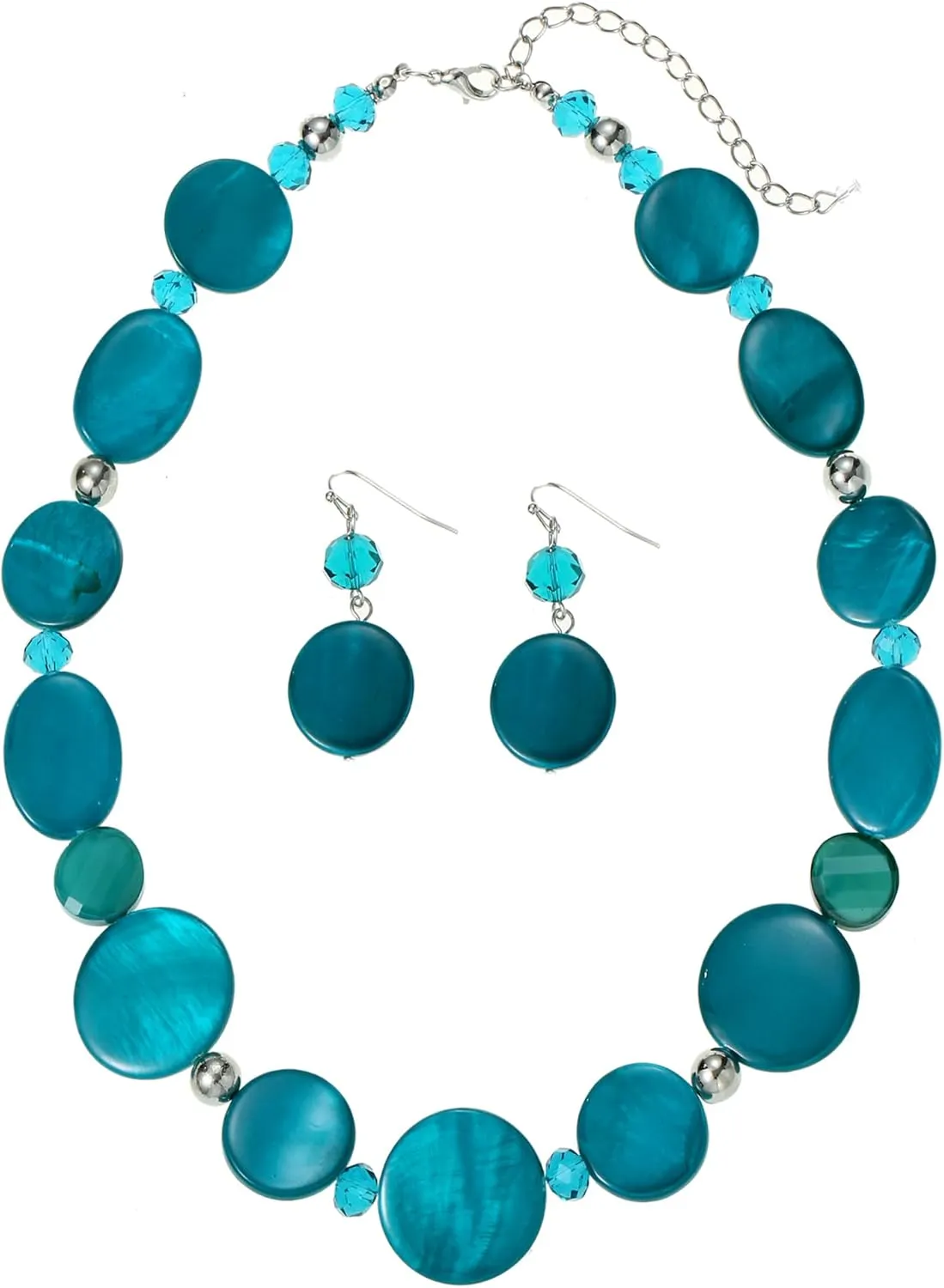 Jules D.Chunky Beads Necklace Colorful Shell Necklace Fashion Statement Necklace Set for Women Gifts