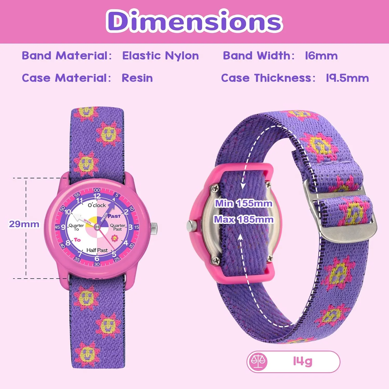 Kids Analog Watches for Girls Boys with Soft Elastic Fabric Strap, Learning Time Waterproof Watch for Ages 3-12 Kids, Gift for Toddler Children