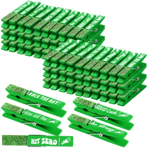 Kigeli 60 Pcs Spirit Clips Cheer Pins Cheerleader Gifts Clothes Pins For Backpacks Competition Glittered For Team Cheer Gifts Stuff Supplies Party Favors Accessories Bulk(Green)
