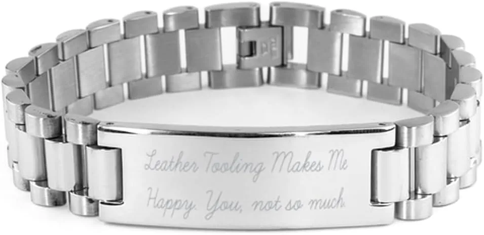 Leather Tooling,. Leather Tooling Ladder Bracelet, Surprise Leather Tooling Gifts, Engraved Bracelet For Friends from Friends, Friendship, Jewellery, Friendship bracelet
