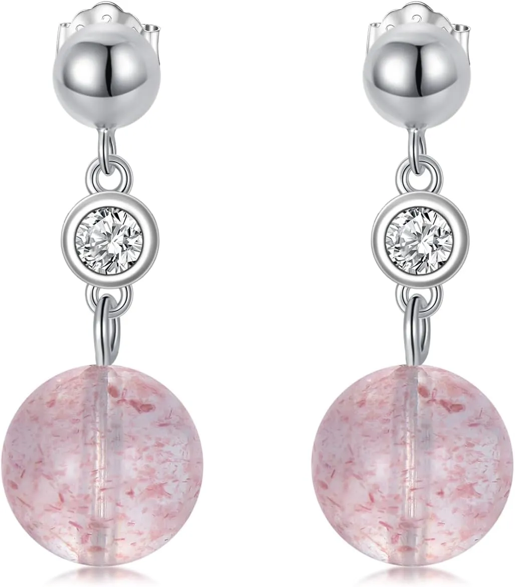 LILALO Pearl Earrings for Women 925 Sterling Silver Pearl Dangle Drop Earrings Blue/Purple Pearl Earrings Jewelry Christmas Birthday Gifts for Women Girlfriend