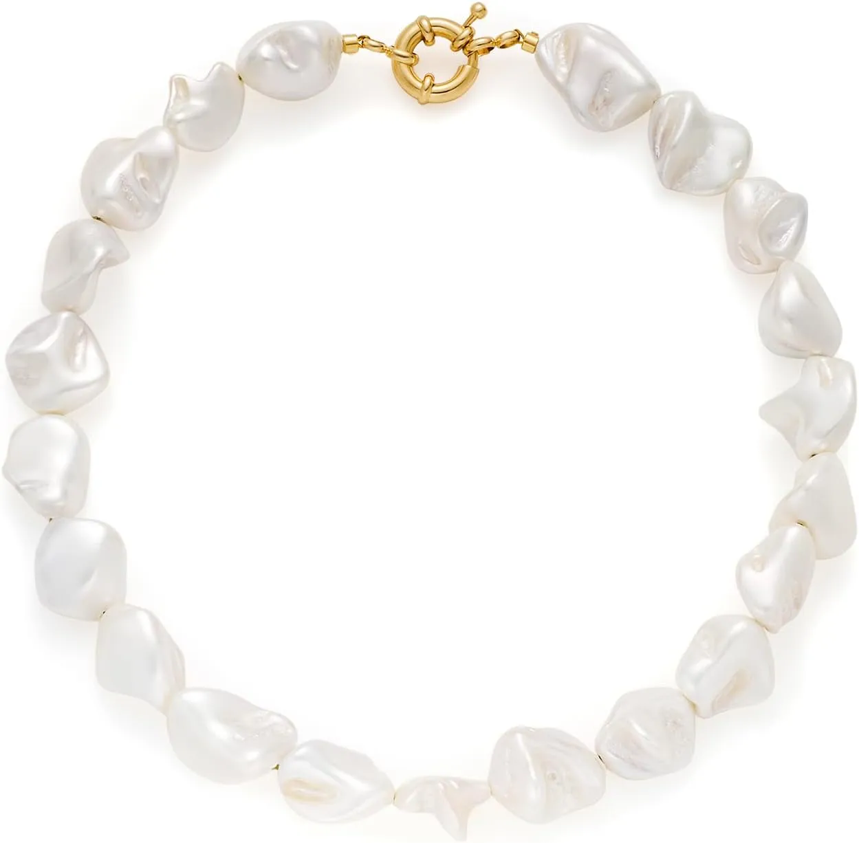 LILIE&WHITE Shell Necklace For Women White Chunky Shell Gemstone Necklace Colorful Summer Beach Necklace