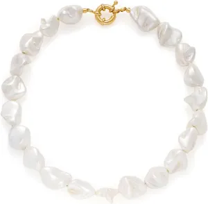 LILIE&WHITE Shell Necklace For Women White Chunky Shell Gemstone Necklace Colorful Summer Beach Necklace