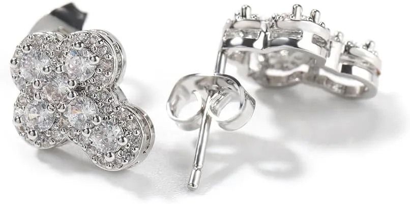 Lulu Mel Cross Earrings Hypoallergenic Stud Earrings For Men Women Trendy, Iced Out Small Cross Cloud Shaped Earrings Studs, Hip Hop Diamond Jewelry Cubic Zirconia Bling Jewelry Dainty Cross Earrings