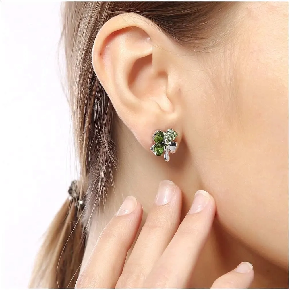 Mall of Style Four Leaf Clover Necklace - St.Patricks Day Earrings - Shamrock Earrings - Irish Jewelry - Bracelet