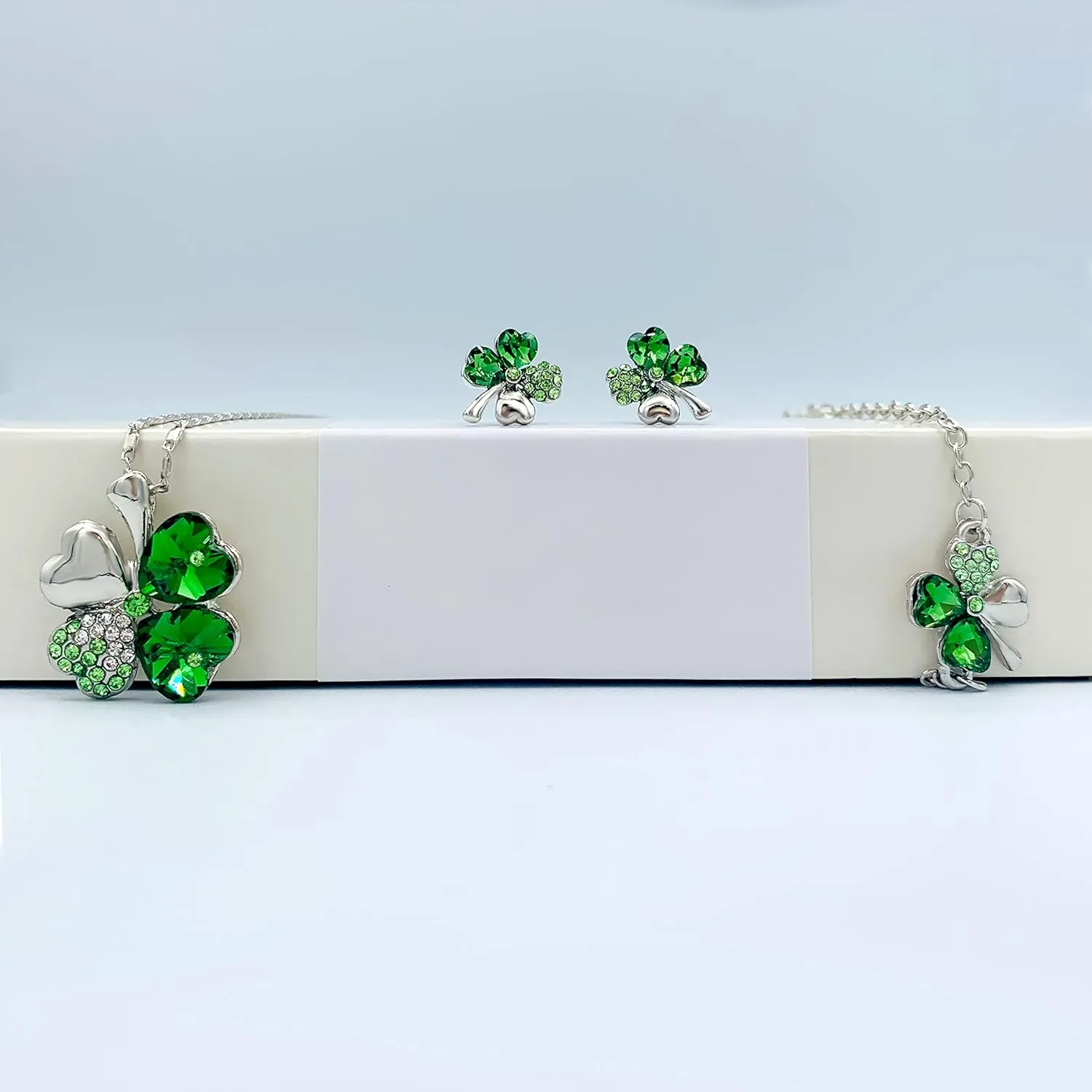 Mall of Style Four Leaf Clover Necklace - St.Patricks Day Earrings - Shamrock Earrings - Irish Jewelry - Bracelet