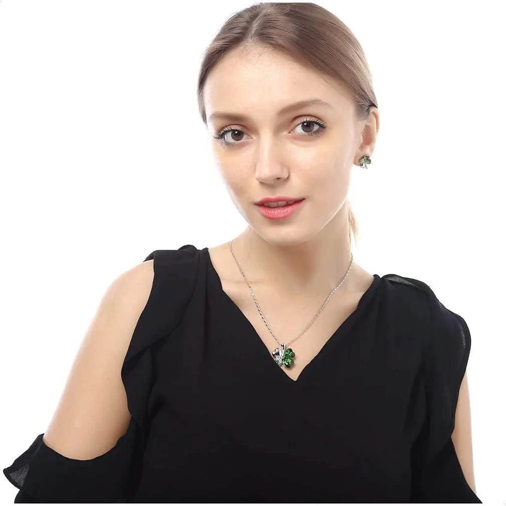 Mall of Style Four Leaf Clover Necklace - St.Patricks Day Earrings - Shamrock Earrings - Irish Jewelry - Bracelet