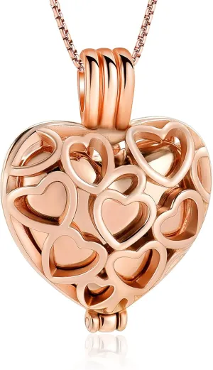 Memorial Cremation Jewelry Eternal Heart Cremation Locket Necklace With Mini Urn Jewelry For Ashes Of Loved Ones Keepsale Pendant
