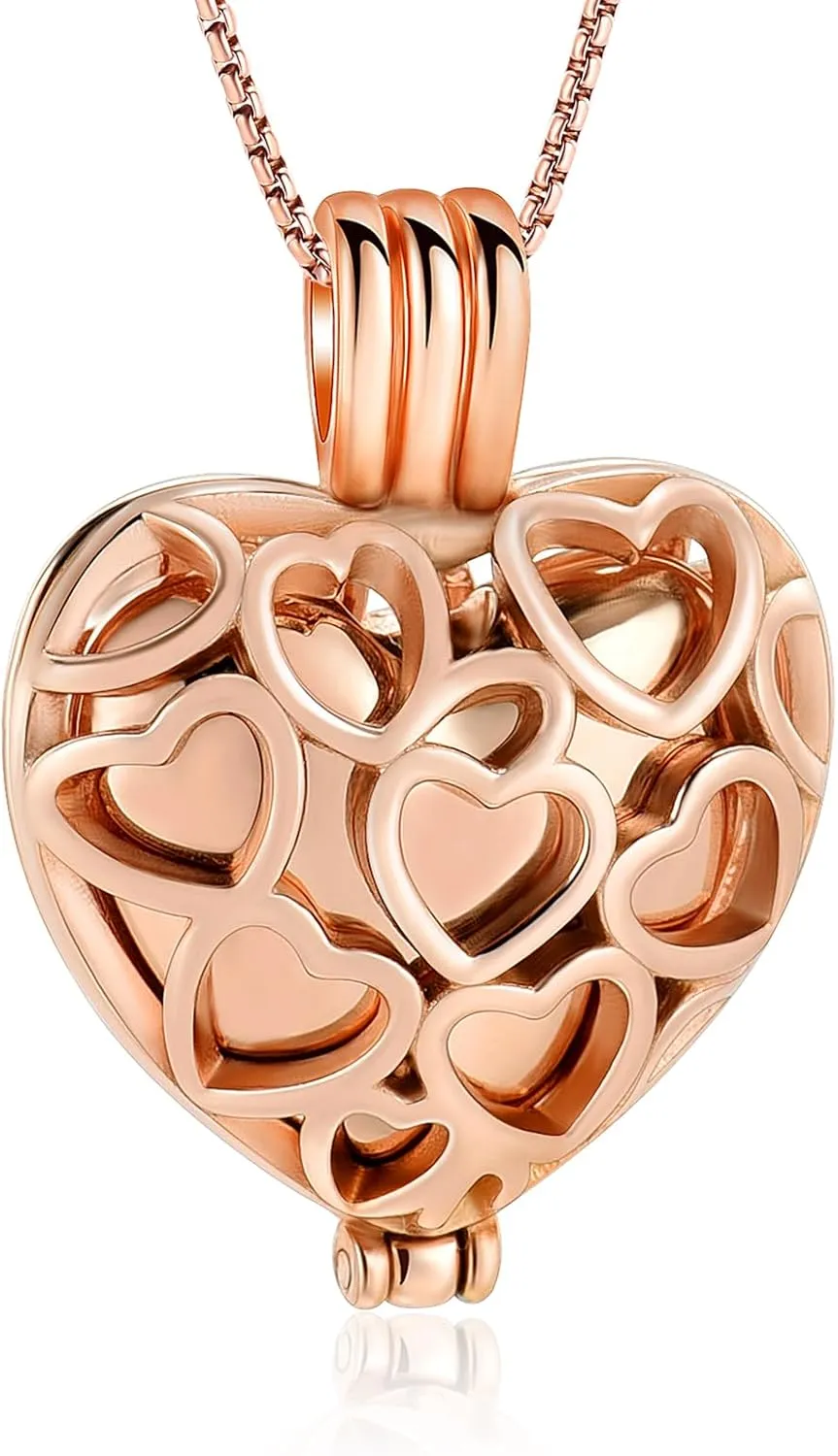 Memorial Cremation Jewelry Eternal Heart Cremation Locket Necklace With Mini Urn Jewelry For Ashes Of Loved Ones Keepsale Pendant
