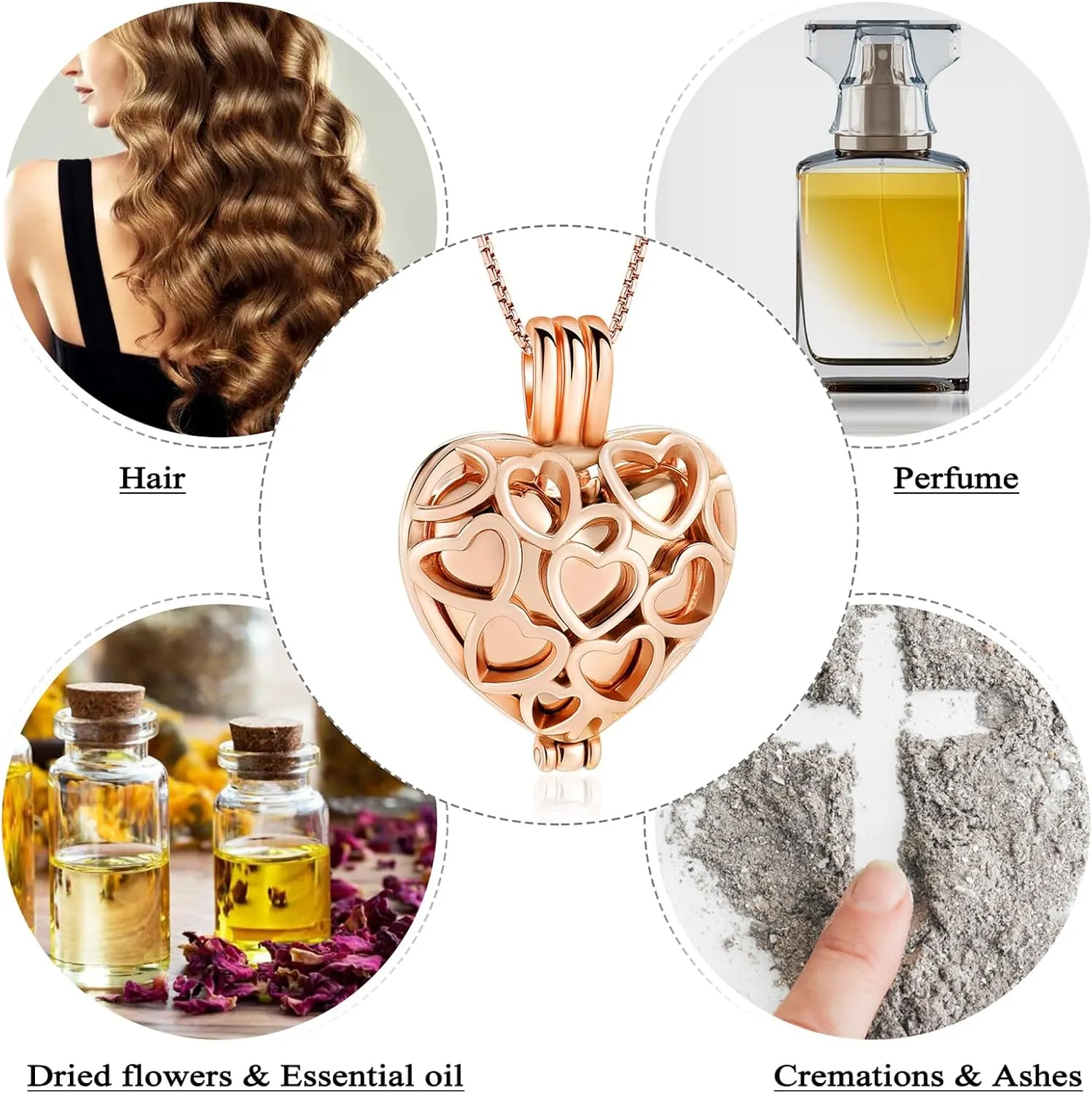 Memorial Cremation Jewelry Eternal Heart Cremation Locket Necklace With Mini Urn Jewelry For Ashes Of Loved Ones Keepsale Pendant