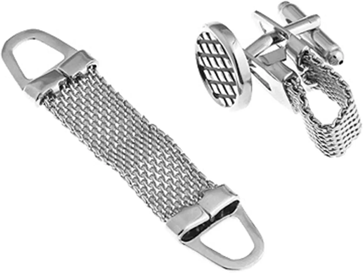 Mens Cufflinks Cool, Chain Mens Cufflinks Silver Golf Gifts for Men Suit Accessories Men
