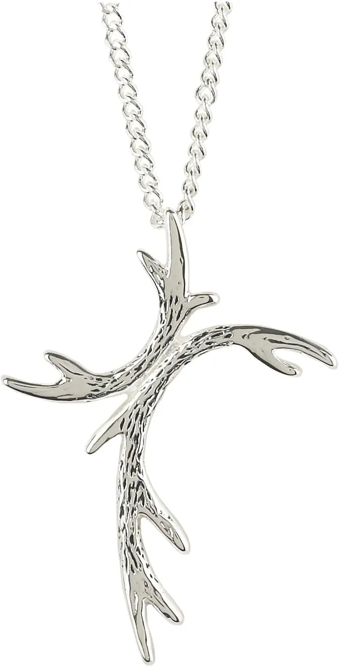 Men's Silver Plated Antler Cross Necklace - Truth Hunter
