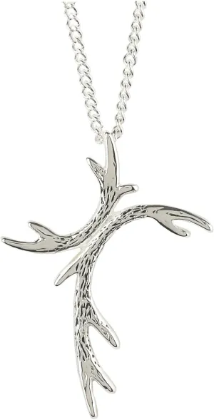 Men's Silver Plated Antler Cross Necklace - Truth Hunter