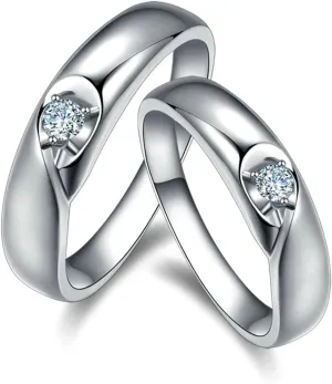 Metal Rings for Women, Solitaire Engagement Rings for Women 18K White Gold AU750 2 0.06CT I-J Round VVS Lab Grown Diamonds Woman 4   Man 7 Valentine
