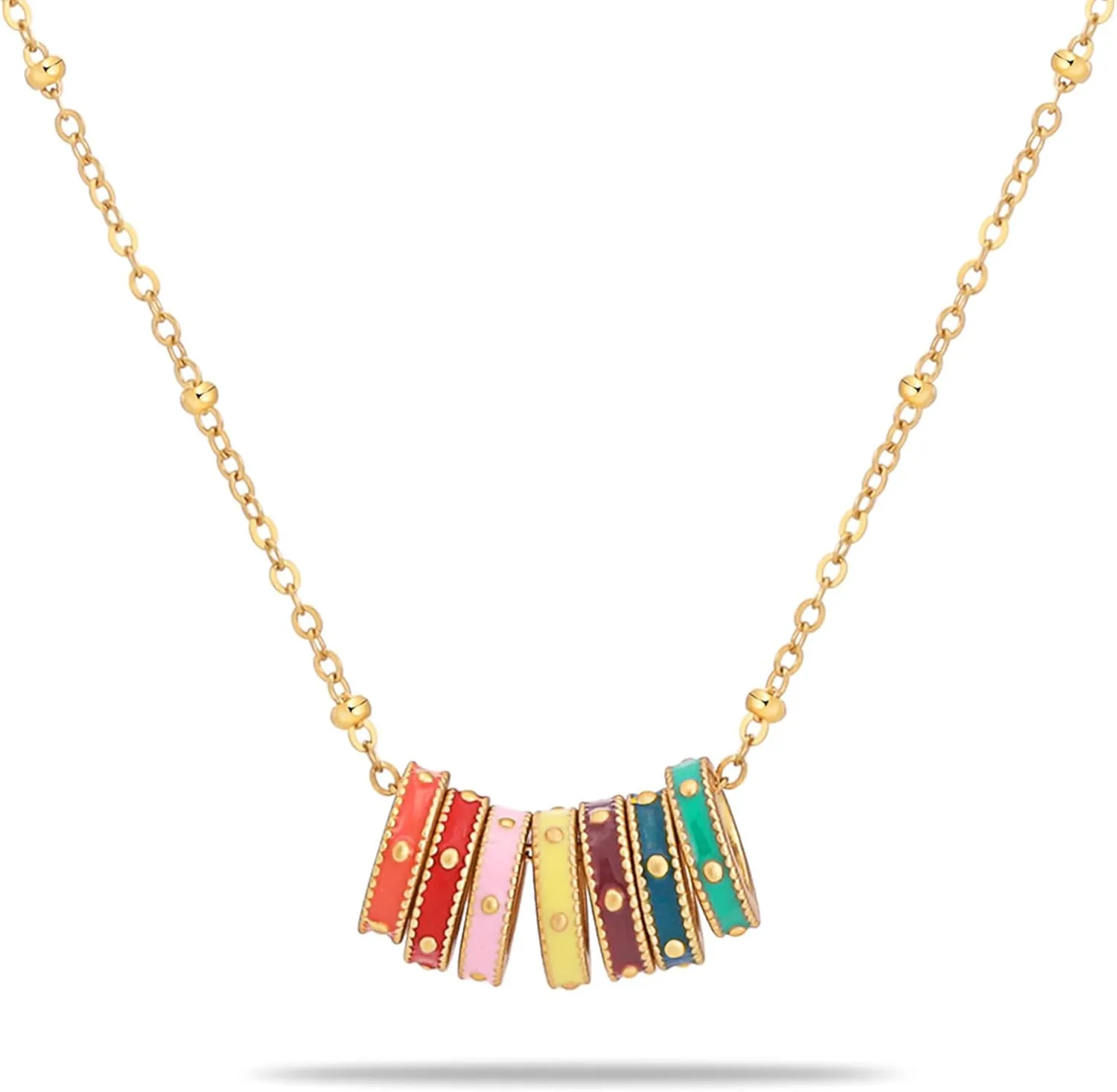 Milan Chiva Gold Pendant Necklace for Women 14K Dainty Charm Statement Chain Jewelry
