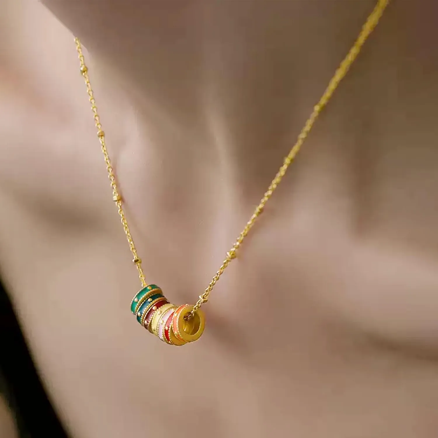 Milan Chiva Gold Pendant Necklace for Women 14K Dainty Charm Statement Chain Jewelry