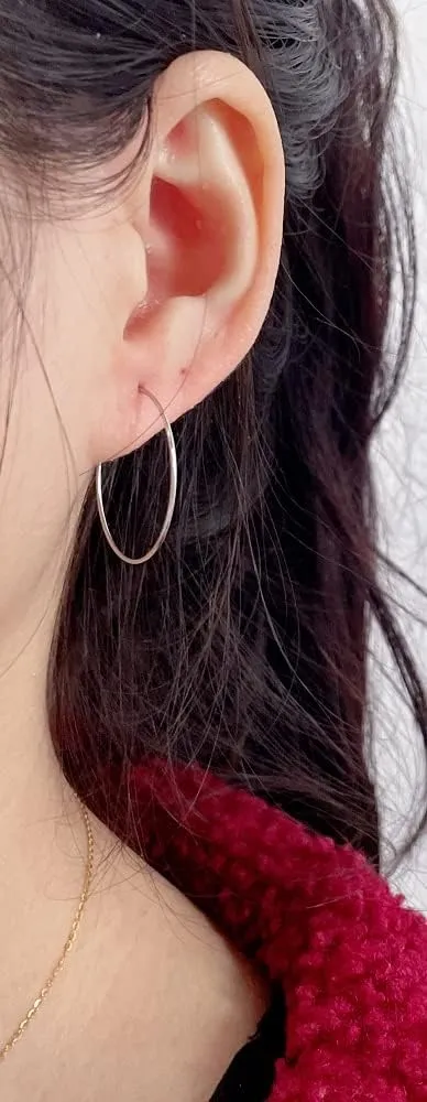 Minimalist Super Thin Wire 925 Sterling Silver Small Hoop Earrings for Women Teen Little Dainty Basketball Huggie Round Circle Hoops Hypoallergenic Hooped Fashion Jewelry Gifts Bff Daughter Her