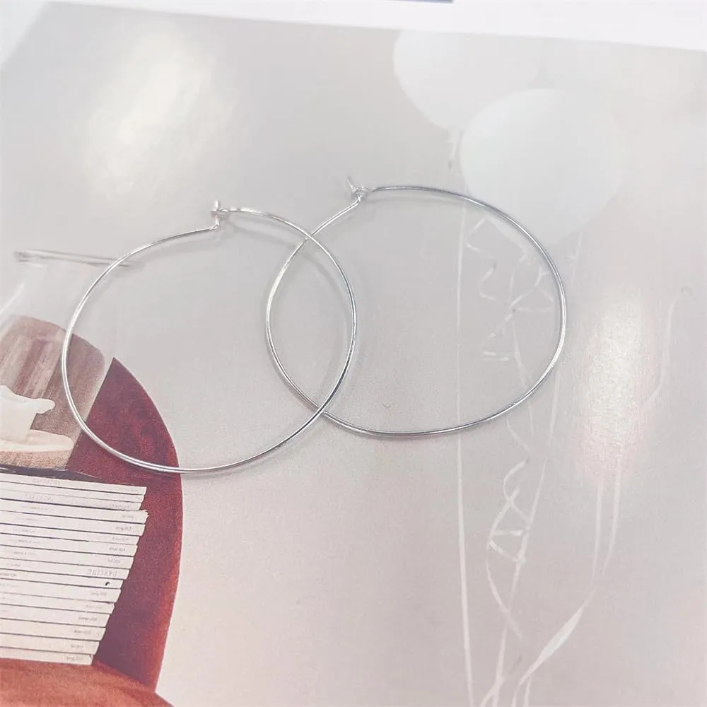 Minimalist Super Thin Wire 925 Sterling Silver Small Hoop Earrings for Women Teen Little Dainty Basketball Huggie Round Circle Hoops Hypoallergenic Hooped Fashion Jewelry Gifts Bff Daughter Her