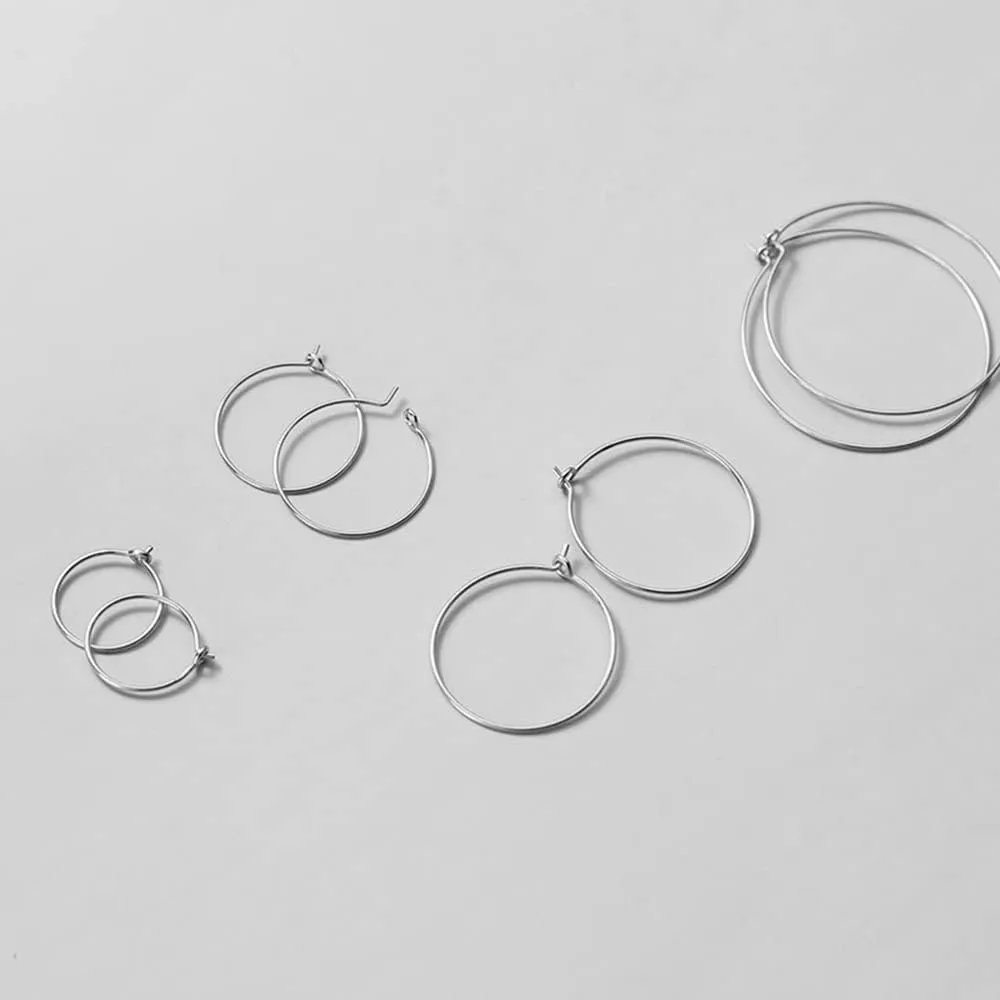 Minimalist Super Thin Wire 925 Sterling Silver Small Hoop Earrings for Women Teen Little Dainty Basketball Huggie Round Circle Hoops Hypoallergenic Hooped Fashion Jewelry Gifts Bff Daughter Her