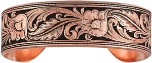 Montana Silversmiths LeatherCut Copper Finish Floral Cuff Bracelet