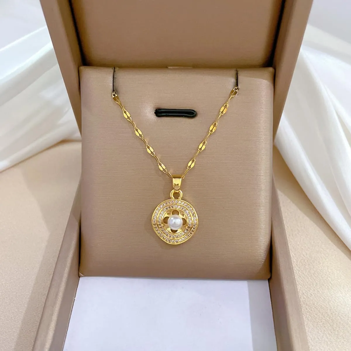 Necklace and Earring Sets for Women 14K Gold Plated Dainty Pearl Geometric Heart Rose Flower Rhinestone Charms Choker Earrings Statement Bridal Wedding Jewelry Set