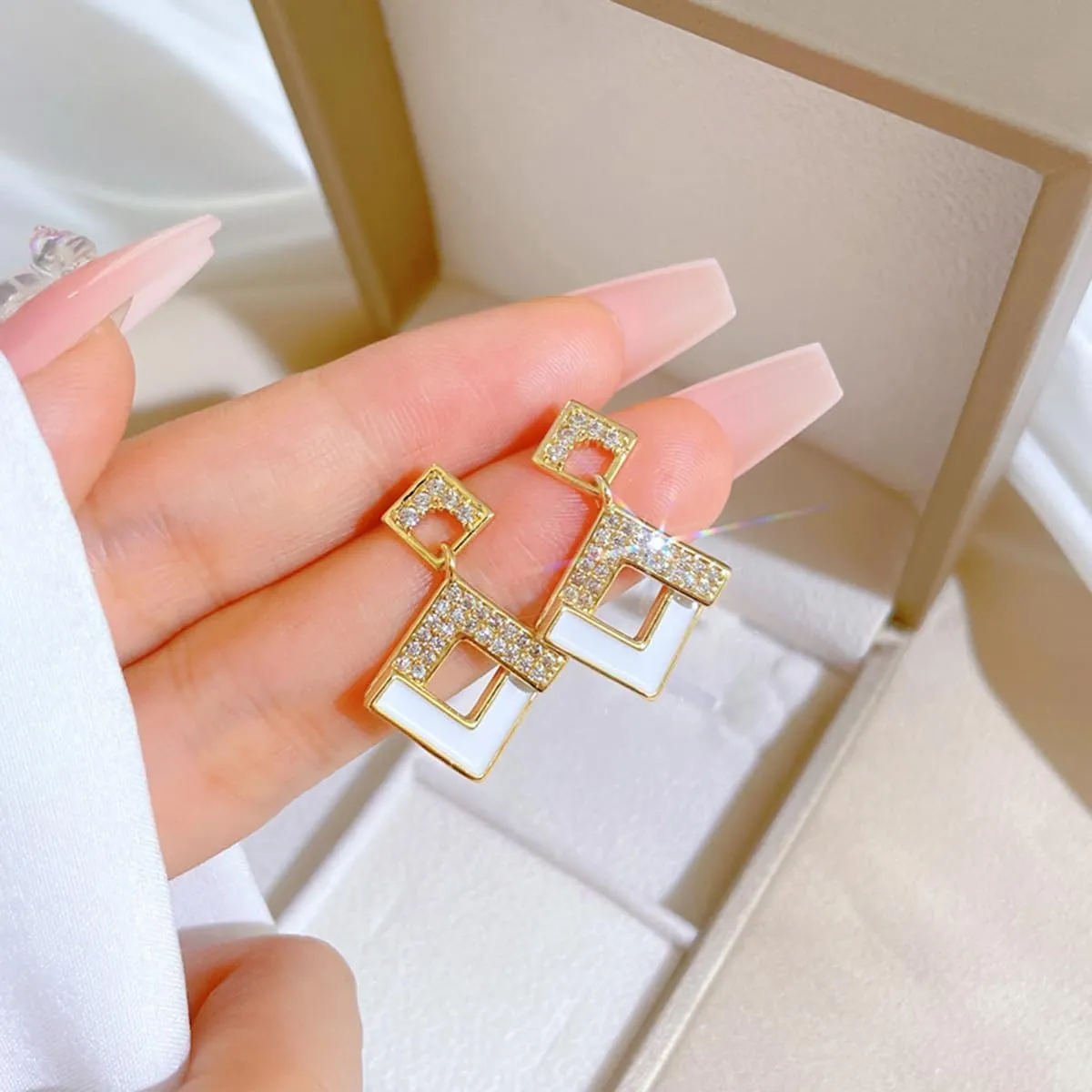 Necklace and Earring Sets for Women 14K Gold Plated Dainty Pearl Geometric Heart Rose Flower Rhinestone Charms Choker Earrings Statement Bridal Wedding Jewelry Set