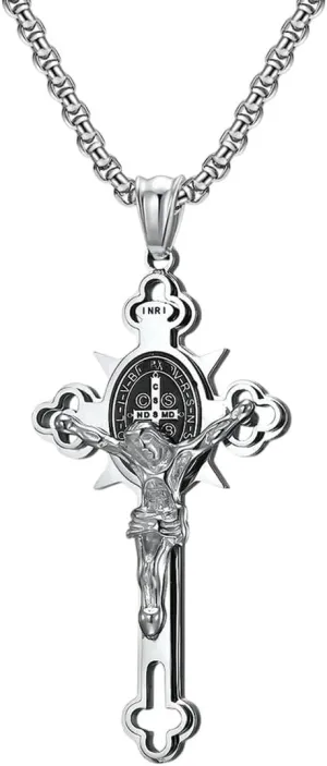New 2026 Stainless Steel Christian Jesus Cross Pendant Necklace For Men Women Jewelry Fashion Accessories Creative Gift