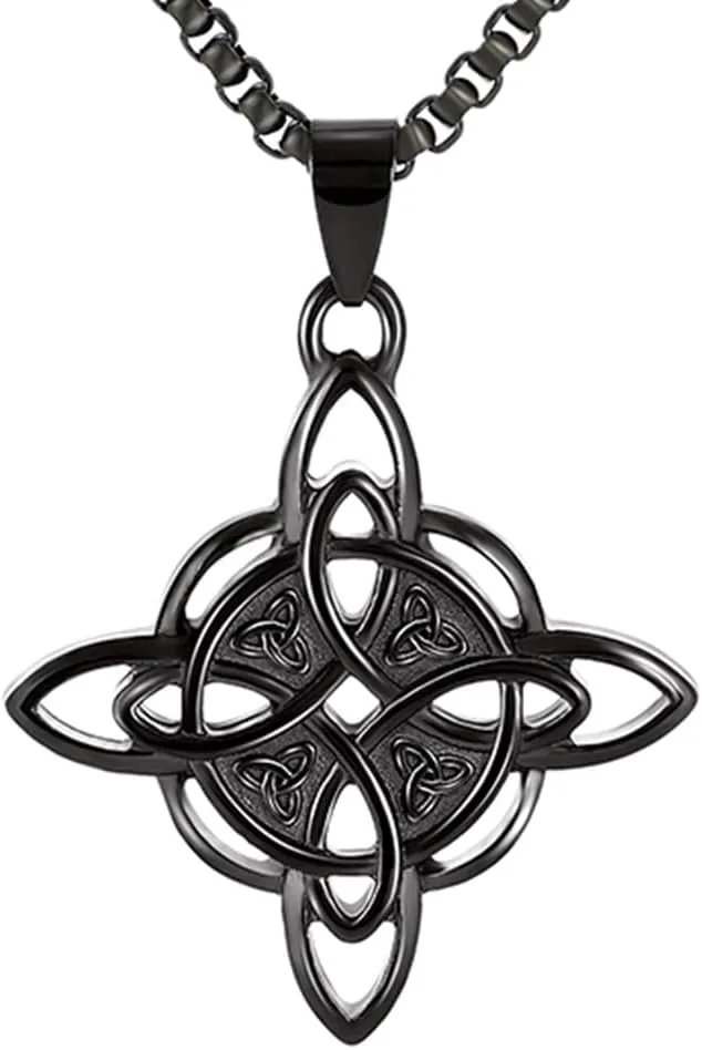 NIGHTCRUZ Witches Knot Necklace, Celtic Knot Pendant with Triquetra Trinity