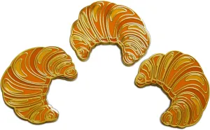 Novel Merk Bread Baker & Croissant Patisserie Chef Lapel Pin, Hat Pin & Tie Tack Set with Clutch Back