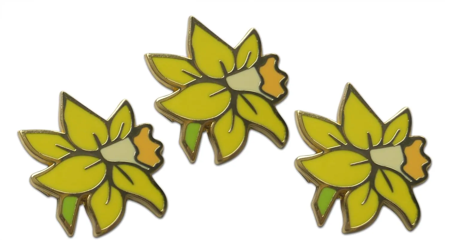 Novel Merk Flower Blossom Floret - Sunflower, Daffodil, & Other Lapel Pin, Hat Pin & Tie Tack Set - with Clutch Back