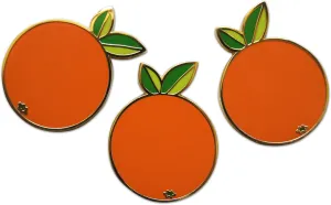 Novel Merk Fruit Lemon, Strawberry, or Orange Appreciation Lapel Pin, Hat Pin & Tie Tack Set with Clutch Back