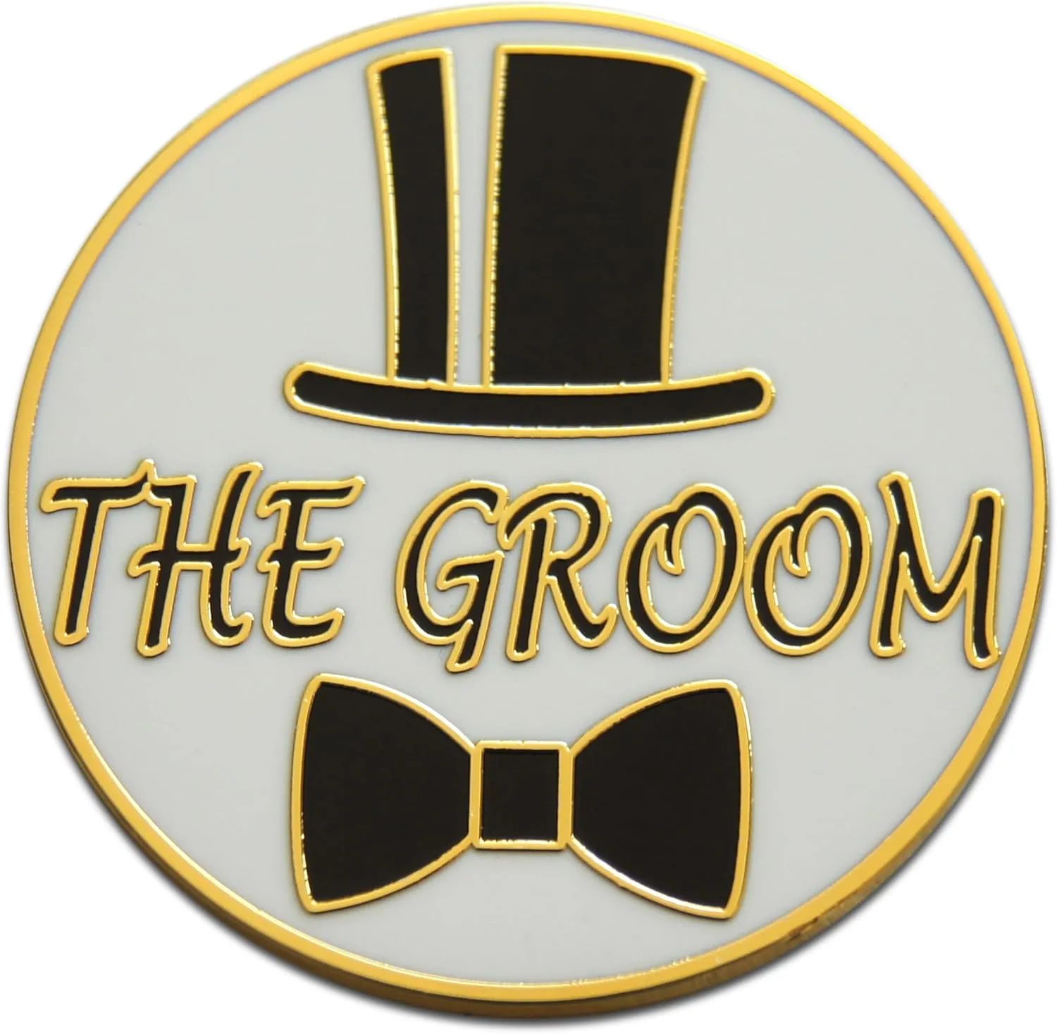 Novel Merk Groom & Groomsmen Wedding Bridal Party Lapel Pin, Hat Pin & Tie Tack Set with Clutch Back