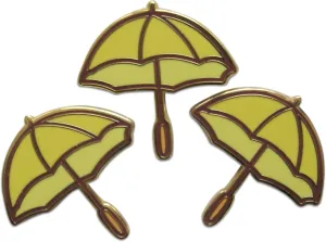 Novel Merk Umbrella & Spring Season Lapel Pin, Hat Pin & Tie Tack Set with Clutch Back