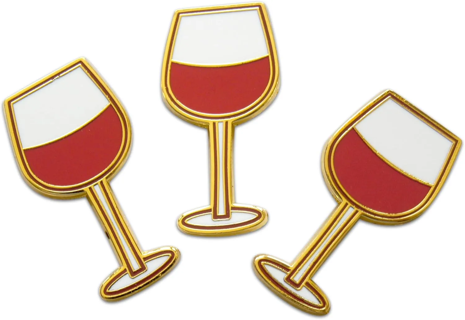 Novel Merk Wine Glass & Barrels - Winery Lapel Pin, Hat Pin & Tie Tack Set - with Clutch Back