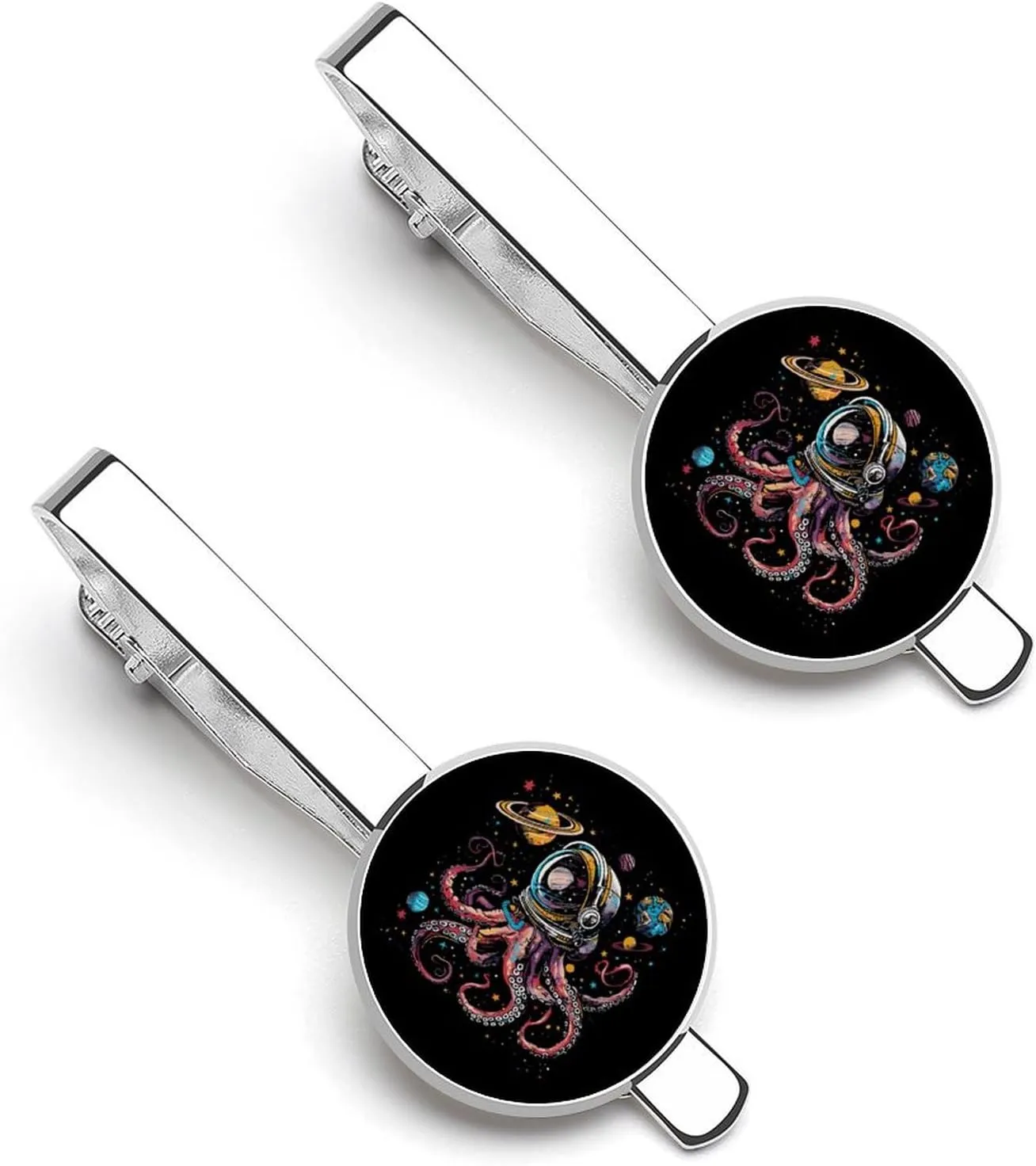 Octopus Astronaut Tie Clip Tack Pins Cufflinks Necktie Bar Pinch Business Wedding Clothing Accessories for Men Women