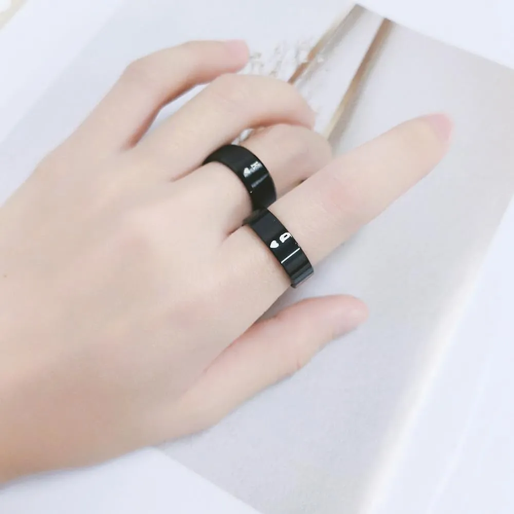 OIDIMS Kings And Queens Matching Rings for Him and Her K&Q Couples Wedding Engagement Ring Comfort Fit Finger Band Stainless Steel Statement Promise Anniversary Valentines Day Xmas Gift for Women Men