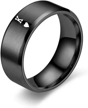 OIDIMS Kings And Queens Matching Rings for Him and Her K&Q Couples Wedding Engagement Ring Comfort Fit Finger Band Stainless Steel Statement Promise Anniversary Valentines Day Xmas Gift for Women Men